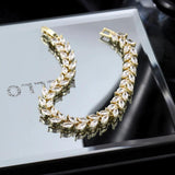 Eye Shape Zirconia Wedding Bangle Bracelet KBH196