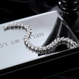 Eye Shape Zirconia Wedding Bangle Bracelet KBH196