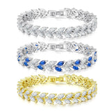 Eye Shape Zirconia Wedding Bangle Bracelet KBH196