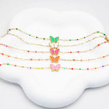 Women's Butterfly Bracelet, Stainless Steel Links, Handcrafted