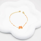 Women's Butterfly Bracelet, Stainless Steel Links, Handcrafted