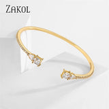 Geometric Green CZ Cuff Bangles for Women