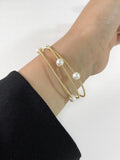 GHIDBK Freshwater Pearl Wrap Bracelet for Women Wedding