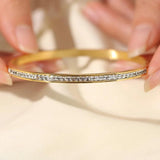 CZ Bangles Stainless Steel Bracelets 18K Plated Jewelry
