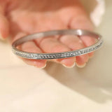 CZ Bangles Stainless Steel Bracelets 18K Plated Jewelry