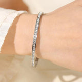 CZ Bangles Stainless Steel Bracelets 18K Plated Jewelry