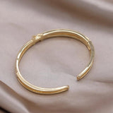 14K Plated Zircon Cross Bracelet - Women's Daily Accessory