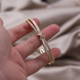14K Plated Zircon Cross Bracelet - Women's Daily Accessory