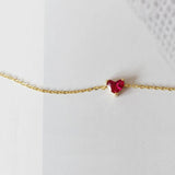 925 Silver Red Heart Zircon Bracelet For Women