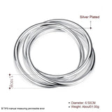 925 Silver Bracelet Bangles Women Solid High Quality Three Lines