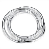 925 Silver Bracelet Bangles Women Solid High Quality Three Lines