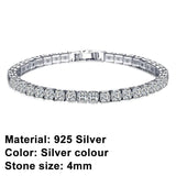 925 Sterling Silver Women's Tennis Bracelet Crystal Engagement Jewelry