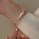 Ear Of Wheat Pearl Charm Bracelet 14K Filled