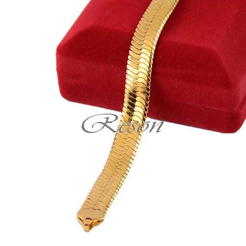 10mm Yellow Link Herringbone Chain Bracelet