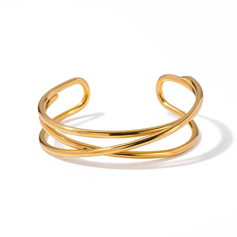 Uworld Stainless Steel Statement Cuff Bracelet Bangle
