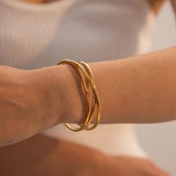 Uworld Stainless Steel Statement Cuff Bracelet Bangle