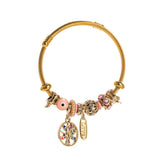 Evil Eyes Tree of Life Cuff Bracelet Plated Open Bangle
