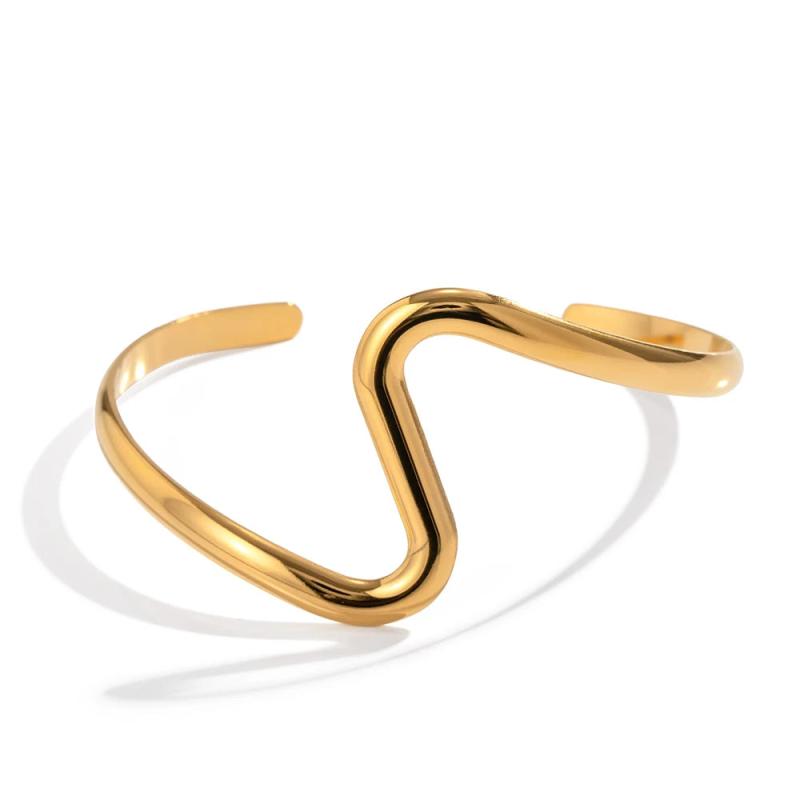 Youthway Stainless Steel Bend Bangle 18K Plated Jewelry Gift