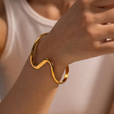 Youthway Stainless Steel Bend Bangle 18K Plated Jewelry Gift