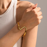 Youthway Stainless Steel Bend Bangle 18K Plated Jewelry Gift