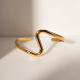 Youthway Stainless Steel Bend Bangle 18K Plated Jewelry Gift