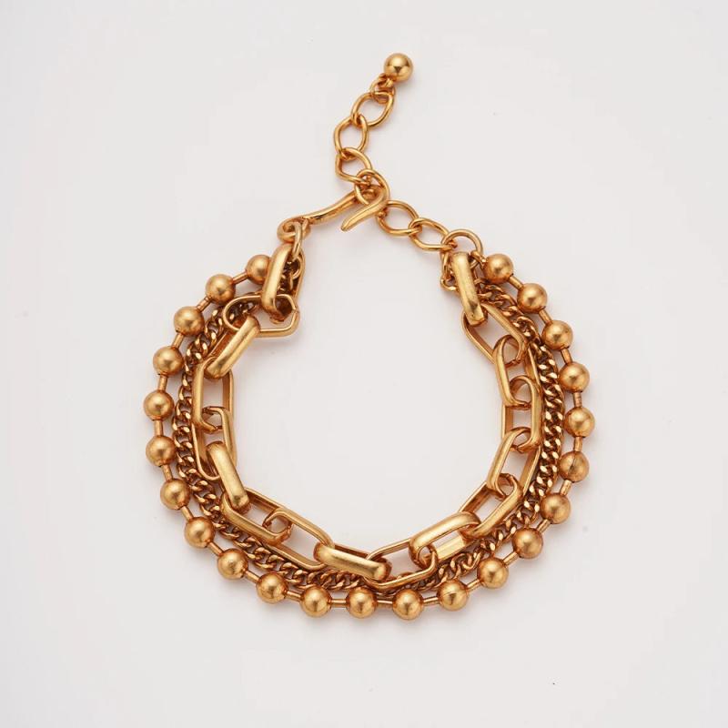 Copper Stainless Steel Bracelets For Women Plated Y2K Chain Bracelet