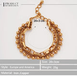 Copper Stainless Steel Bracelets For Women Plated Y2K Chain Bracelet