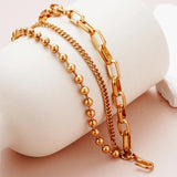 Copper Stainless Steel Bracelets For Women Plated Y2K Chain Bracelet