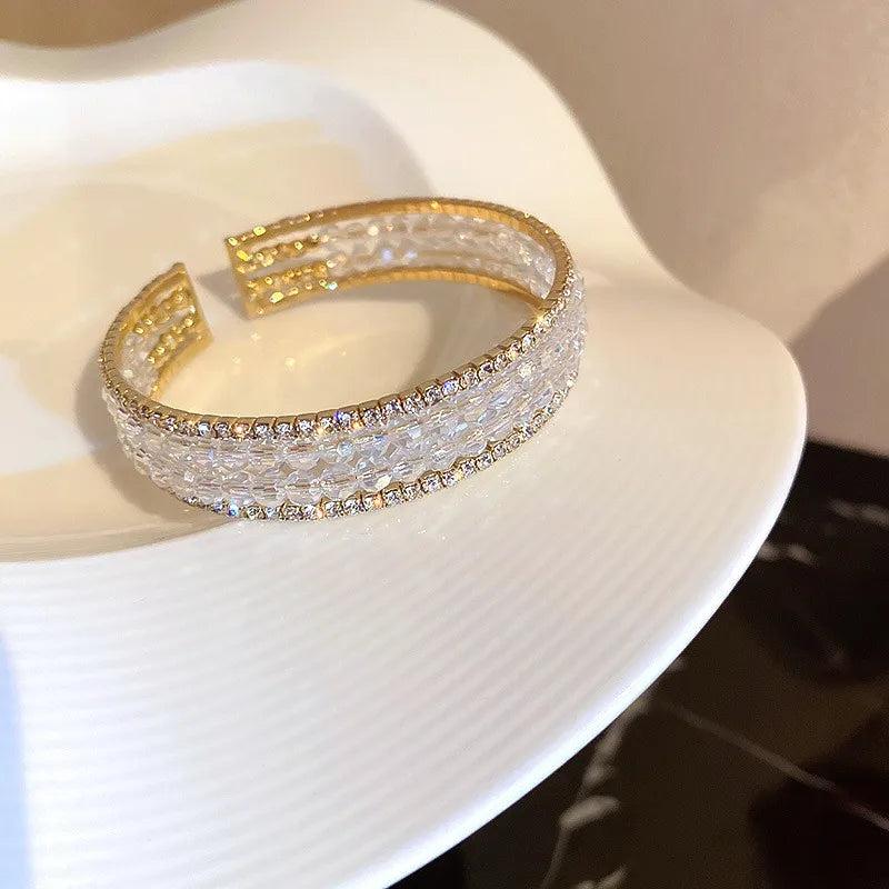 Geometric Crystal Bracelet Beads Cuff Bracelets Weddings Party Jewelry