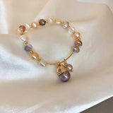 Natural Baroque Freshwater Pearl Cat Charm Bracelet