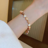 Natural Baroque Freshwater Pearl Cat Charm Bracelet