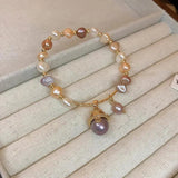 Natural Baroque Freshwater Pearl Cat Charm Bracelet