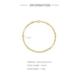 Sterling Silver Bracelet For Women 18K Wedding Party Chain