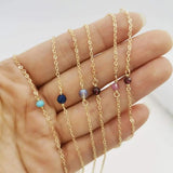 Gemstones Chains Bracelet Labradorite Garnet Lapis Turquoise Pink Tourmaline 14K