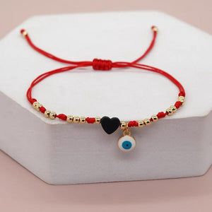 Go2boho Evil Eye Heart Bracelet Enamel Summer Beach Boho Jewelry