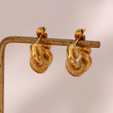 Twisted Chunky Round Hoop Earrings, 18K Plated, Waterproof, Hypoallergenic