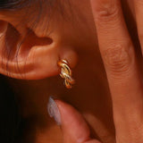 Twisted Chunky Round Hoop Earrings, 18K Plated, Waterproof, Hypoallergenic