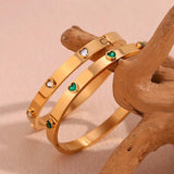 Heart Zircon Clasp Bracelet 18K Plated for Women