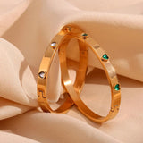 Heart Zircon Clasp Bracelet 18K Plated for Women