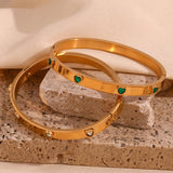 Heart Zircon Clasp Bracelet 18K Plated for Women