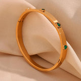 Heart Zircon Clasp Bracelet 18K Plated for Women