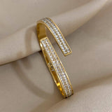 Zircon Stainless Steel Bangle Bracelet for Women