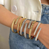 Zircon Stainless Steel Bangle Bracelet for Women