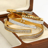 Zircon Stainless Steel Bangle Bracelet for Women
