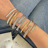 Zircon Stainless Steel Bangle Bracelet for Women