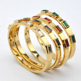 Colorful Crystal Bangles Zircon Cuff Bracelet Wedding Jewelry