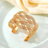 Vintage Cross Braided Open Bracelet for Women