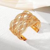 Vintage Cross Braided Open Bracelet for Women