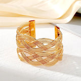 Vintage Cross Braided Open Bracelet for Women