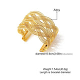 Vintage Cross Braided Open Bracelet for Women
